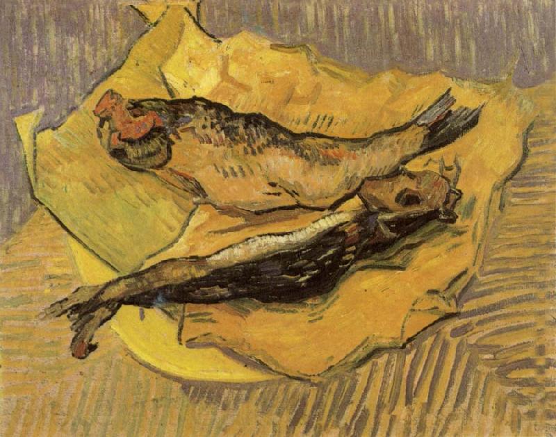 Claude Monet Bloaters on a Piece of Yellow Paper